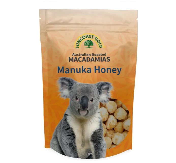 SCG Roasted Macadamias with Manuka Honey – carton of 12 - 250 g