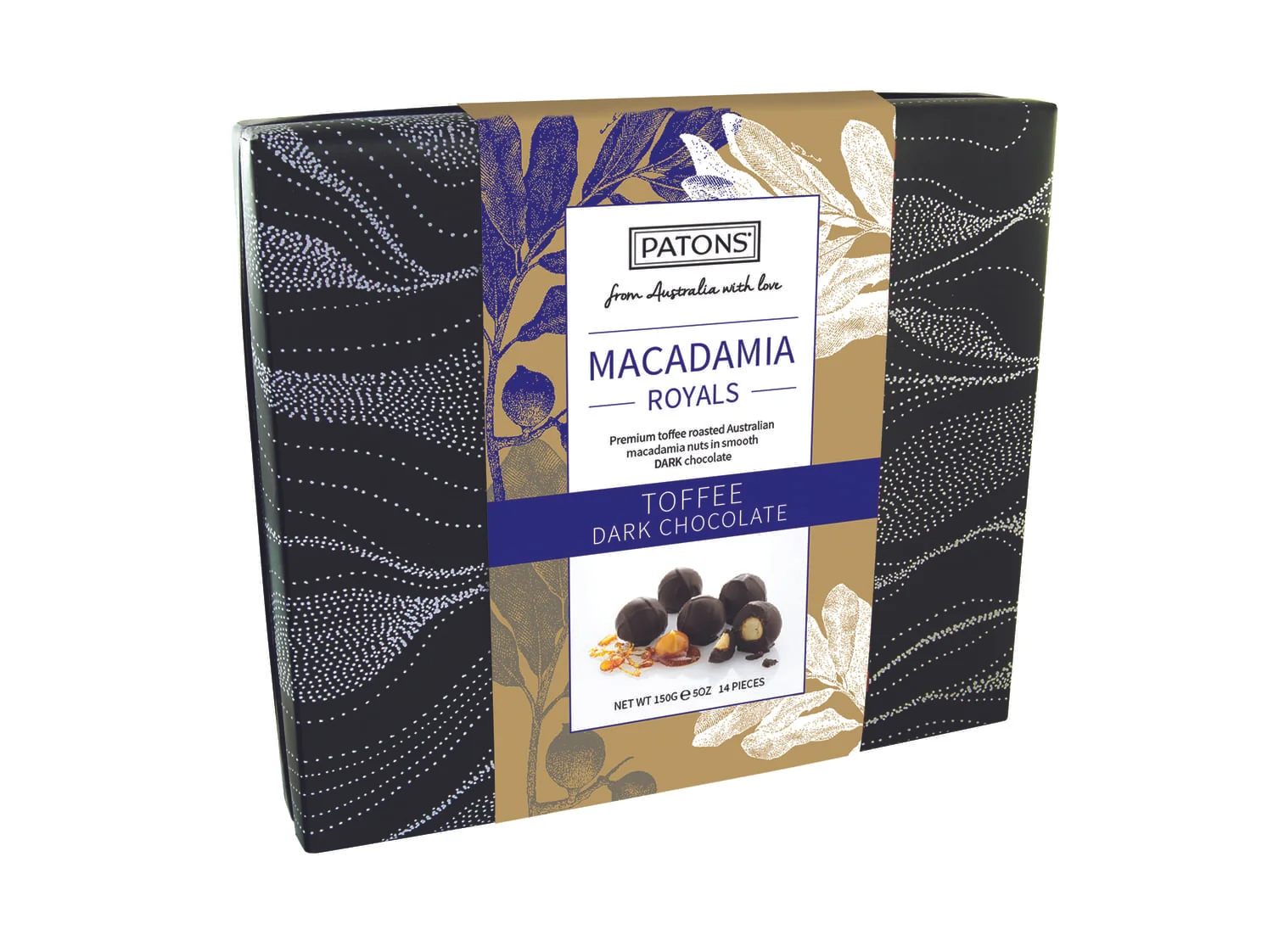 Royals - Dark Chocolate Toffee Macadamia gift box - carton of 12 Royals - Dark Chocolate Toffee Macadamia gift box - carton of 12