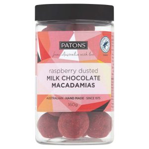 Jar – Milk Chocolate Macadamia Raspberry Dusted